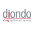 Diondo Logo: grauer Text "diondo" mit rotem "i", darunter "x-ray systems and services" in Rot.
