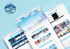 Drei Browserfenster zeigen eine Skischul-Webseite mit dem Text „Sicher Skifahren in 3 Tagen“ und einem Skifahrer-Logo.