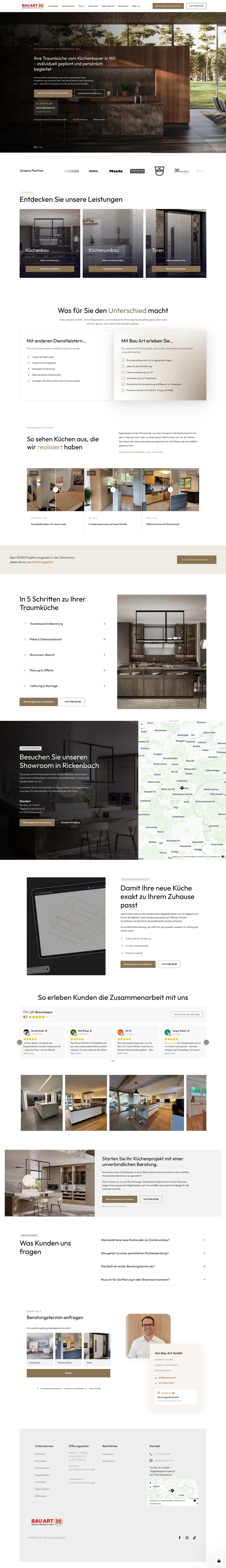 Website der GM Bau Art GmbH