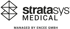 Stratasys Medical Logo mit Text "MANAGED BY ENCEE GMBH" darunter.