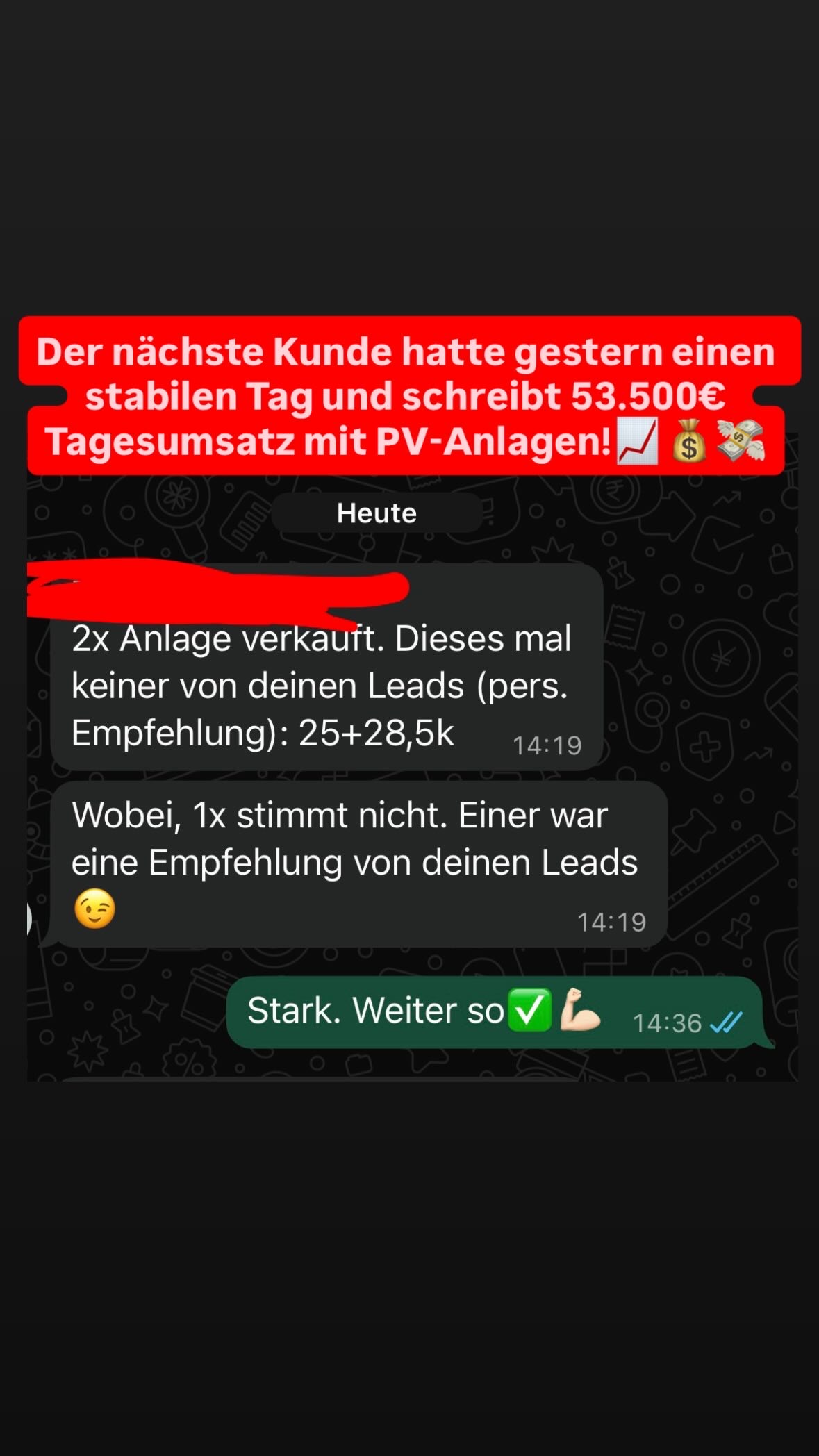 Kundenergebnis Screenshot