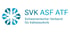 Logo des SVK ASF ATF, Schweizerischer Verband für Kältetechnik, mit blauer sechseckiger Form.