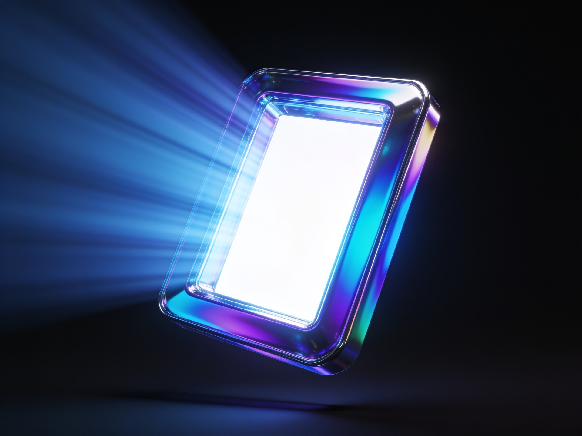 Un écran encadré de chrome d'où jaillit la lumière