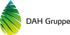 Logo der DAH Gruppe mit einem stilisierten Blatt in Blau-, Grün- und Gelbtönen.