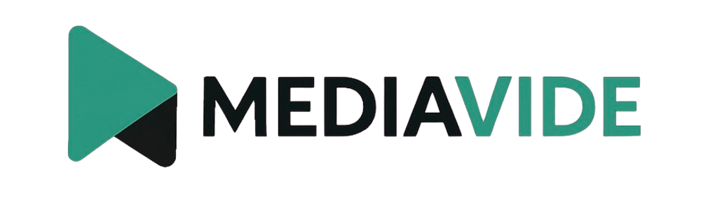 Logo von MEDIAVIDE: ein grünes Play-Symbol und der Schriftzug "MEDIAVIDE" in Grün und Schwarz.