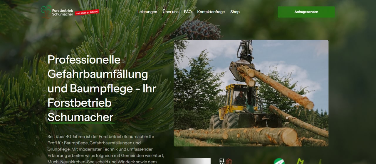 Website Forstbetrieb Schumacher