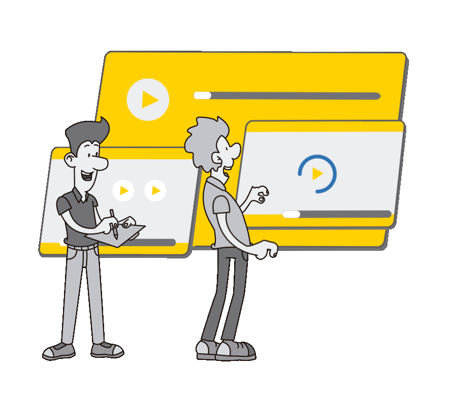 Animation Erklärvideos 2 Figuren mit Bildschirm