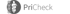 Logo mit Äskulapstab und Checklistenfeldern in einem Kreis, daneben der Text "PriCheck".
