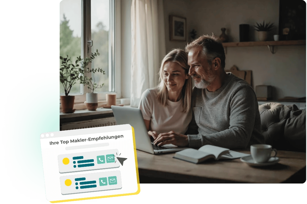 Paar findet mit HEYimmo den passenden Immobilienmakler