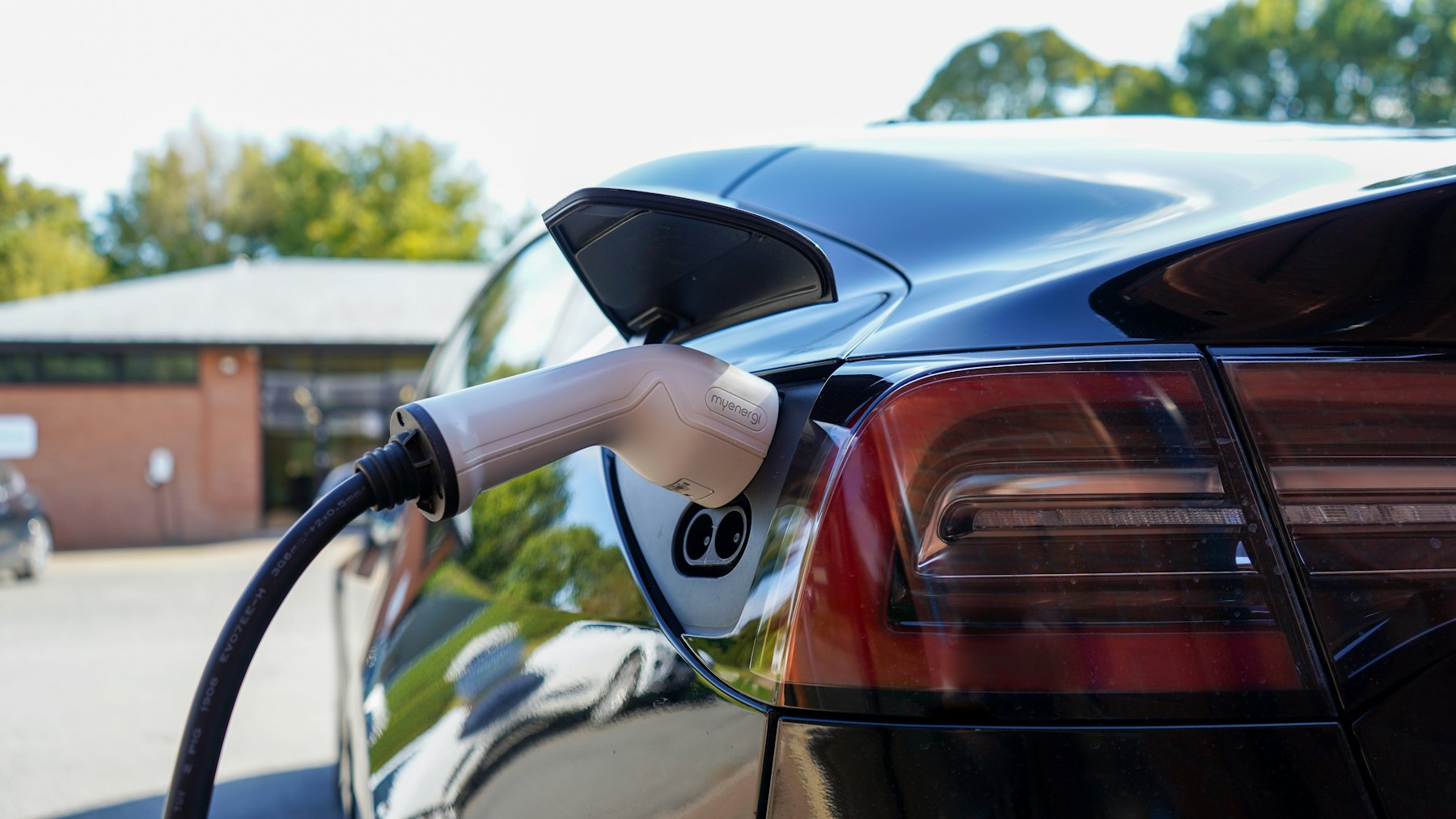 Electric vehicle charging on a residential driveway in Allen, TX