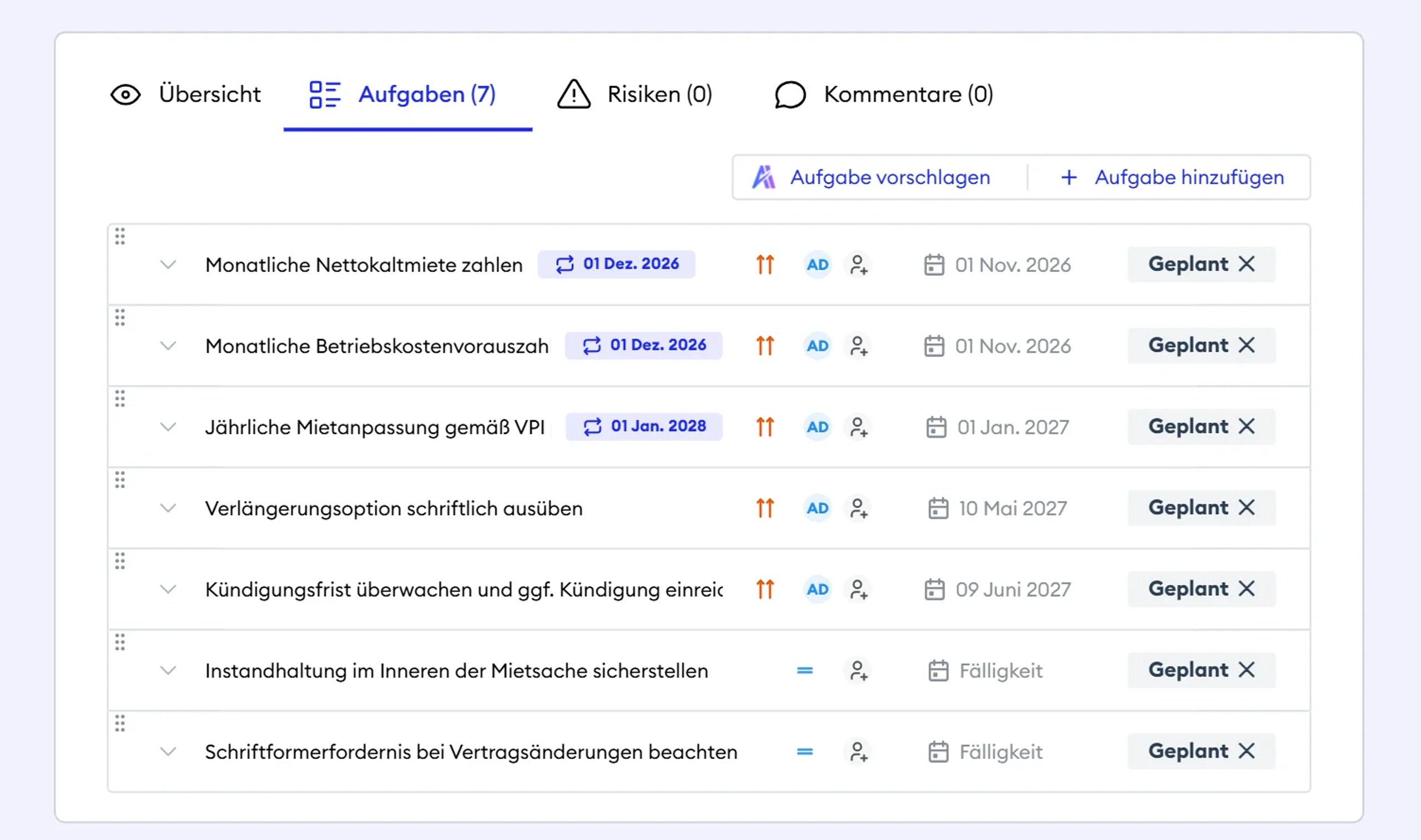 Jede Frist hat einen Namen. – Vertragsmanagement-Software