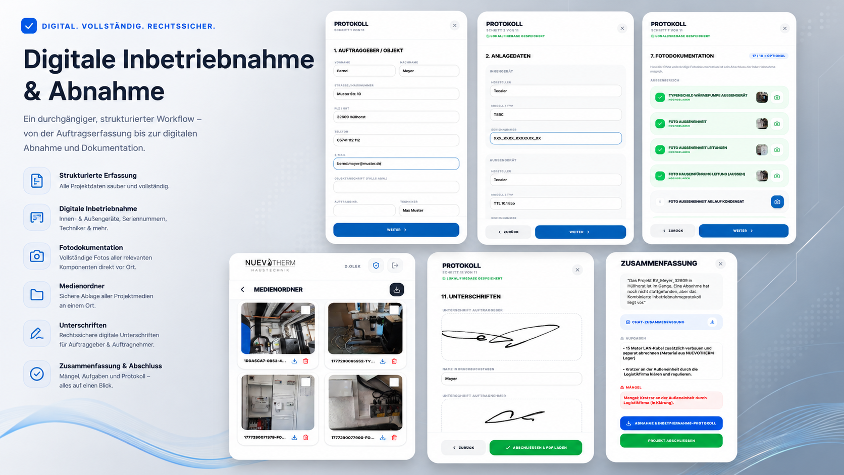 Nachweis Digitale Inbetriebnahme-App – NUEVOTHERM