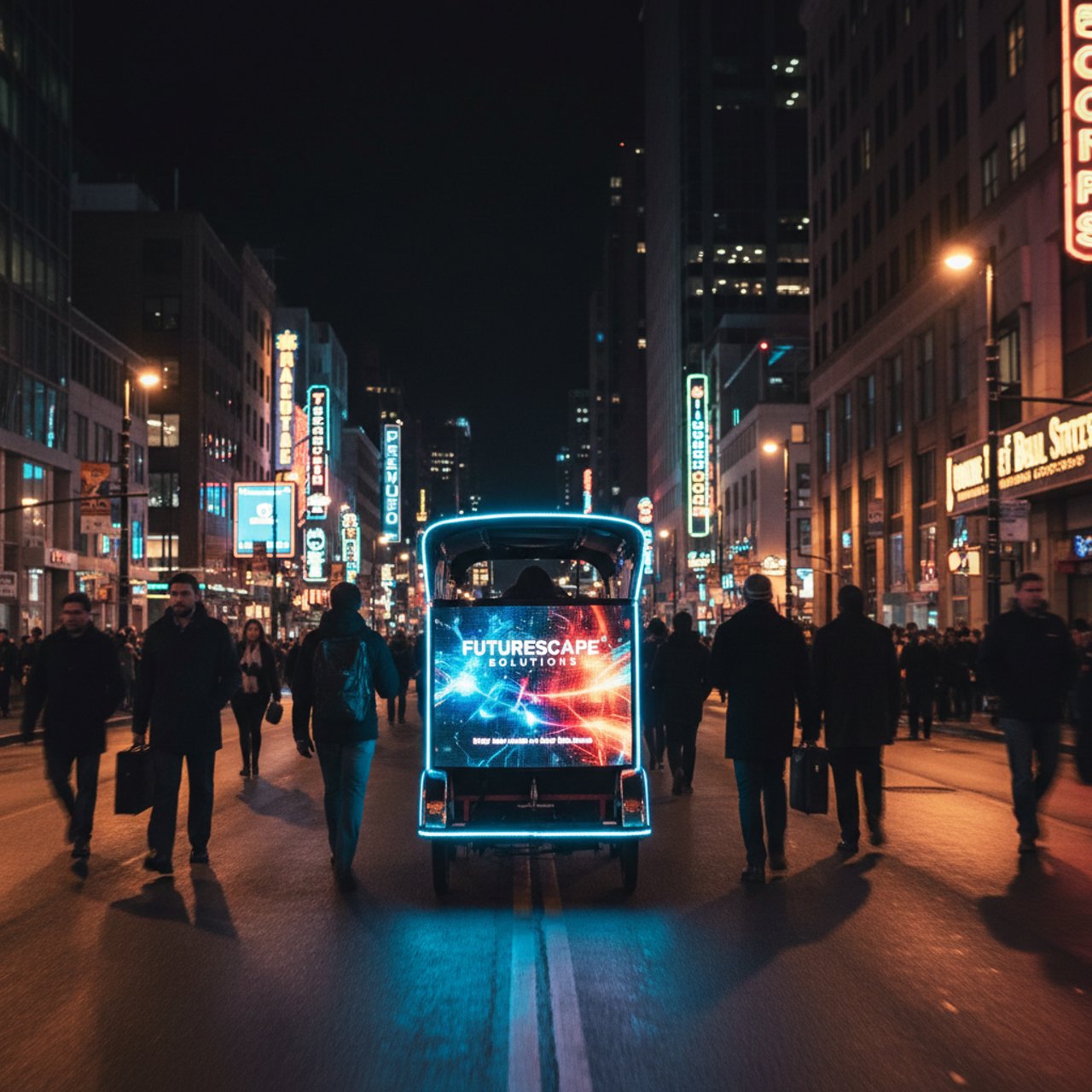 Pedicab at night
