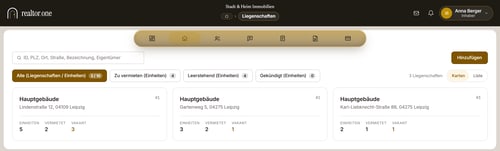 Immobilien-Portfolio mit Belegung