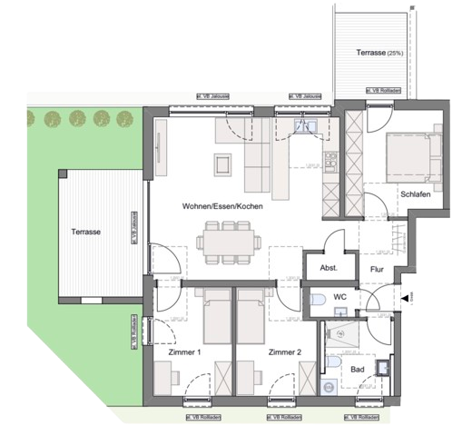 Grundriss Wohnung 1