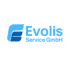 Logo von Evolis Service GmbH mit einem blauen, stilisierten "E" links und dem Schriftzug "Evolis Service GmbH".