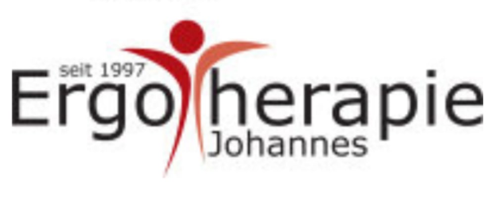 Logo: Ergotherapie Johannes, seit 1997, mit einer stilisierten roten Figur, die Arme und Beine ausbreitet.
