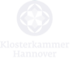 Klosterkammer Hannover Logo: Weißes, stilisiertes Kreuz in einem Kreis, darunter der Schriftzug "Klosterkammer Hannover".
