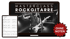 Laptop zeigt "MASTERCLASS ROCKGITARRE" mit Gitarrist; Tablet daneben Noten; rotes Siegel "OHNE NOTEN".