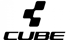 Schwarzes Cube-Logo mit stilisiertem, würfelähnlichem Symbol über dem Wort "CUBE".