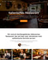 Webseite eines italienischen Restaurants mit Innenansicht, Text "Italienisches Restaurant" und "Tisch reservieren".