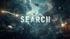 Dunkle Unterwasserwelt mit hell leuchtendem Wort "SEARCH" in der Mitte.