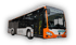 Orange-weißer Seitterbus.de Linienbus mit der Aufschrift "Für eine umweltfreundliche Mobilität".
