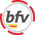 Logo des BFV mit stilisierten Buchstaben "bfv" in Grau und einem dreistreifigen Wappen in Rot, Gelb und Rot.