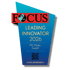 Focus Leading Innovator 2026 Auszeichnung für MC Media GmbH mit QR-Code und Website-Adresse.