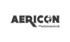 Graues AERICON Logo mit dem Wort "Medizintechnik" darunter auf dunkelgrünem Hintergrund.