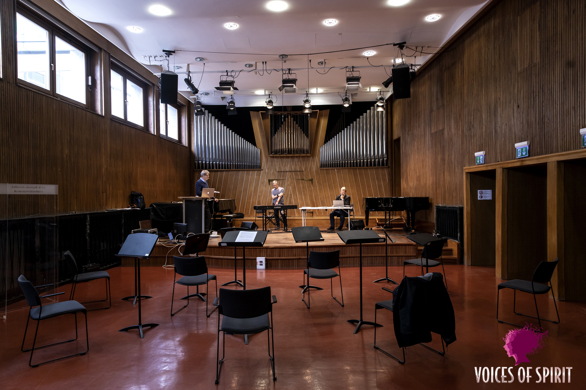 Recording session during the Virtual Choir workshop, Voices of Spirit 2021, Graz