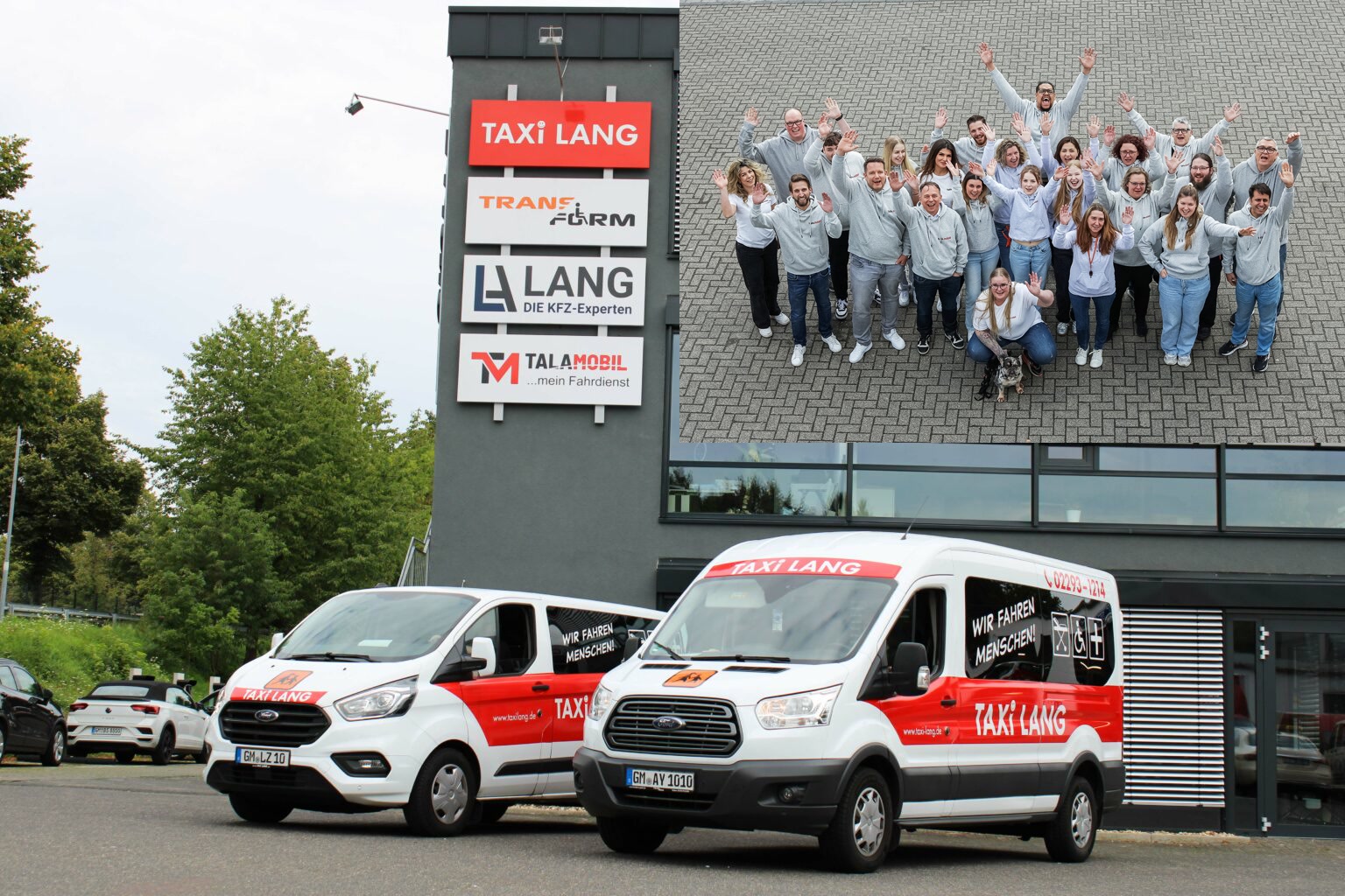 Das Team von tala.mobil, von oben fotografiert