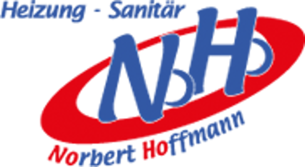 Logo mit roten und blauen Buchstaben, die "Heitzung - Sanitär" und "NoHo"