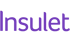 Lila "Insulet" Logo auf dunkelgrünem Hintergrund.