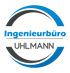 Logo Ingenieurbüro Uhlmann mit blauen und grauen Bögen