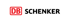 Logo von DB Schenker mit rotem "DB"-Symbol und schwarzem "SCHENKER"-Schriftzug auf dunkelgrünem Hintergrund.