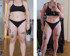 Female body transformation showing improved muscle tone and reduced cellulite after coaching