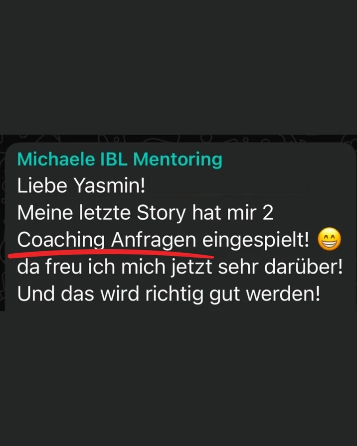 Story-Ergebnis: 2 Coaching-Anfragen über eine einzige Story