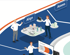 Illustration eines medizinischen Workflows mit den Schritten Align und Assess sowie Personal an einem Operationstisch.