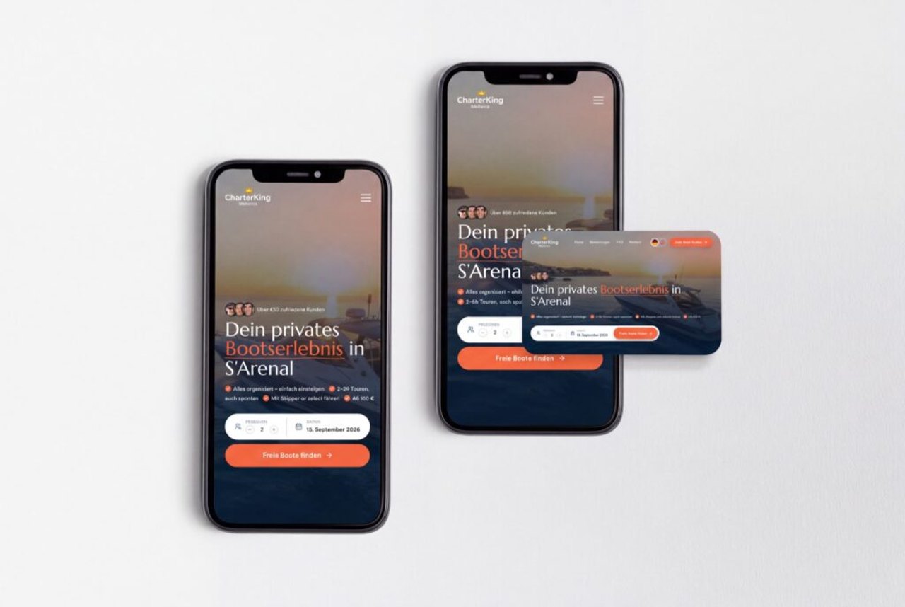 Charterking Mallorca Website Mockup