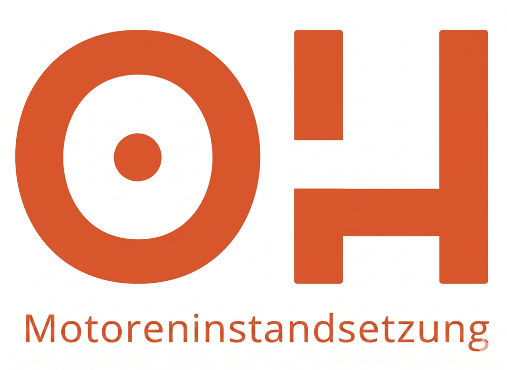 Orangefarbenes Logo: großer Buchstabe O mit Punkt in der Mitte, daneben H; darunter "OPEL MOTOR SERVICE".