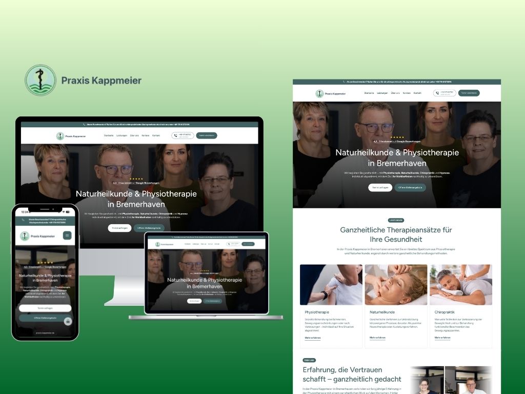 Praxis Kappmeier – Naturheilkunde / Physiotherapie – Webdesign Referenz