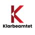 Rotes "K"-Logo über dem schwarzen Text "Klarbeamtet" auf dunkelgrünem Hintergrund.