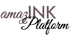 Logo AmazINK Platform na ciemnozielonym tle.