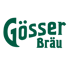 Dunkelgrünes Gösser Bräu Logo auf grünem Hintergrund.