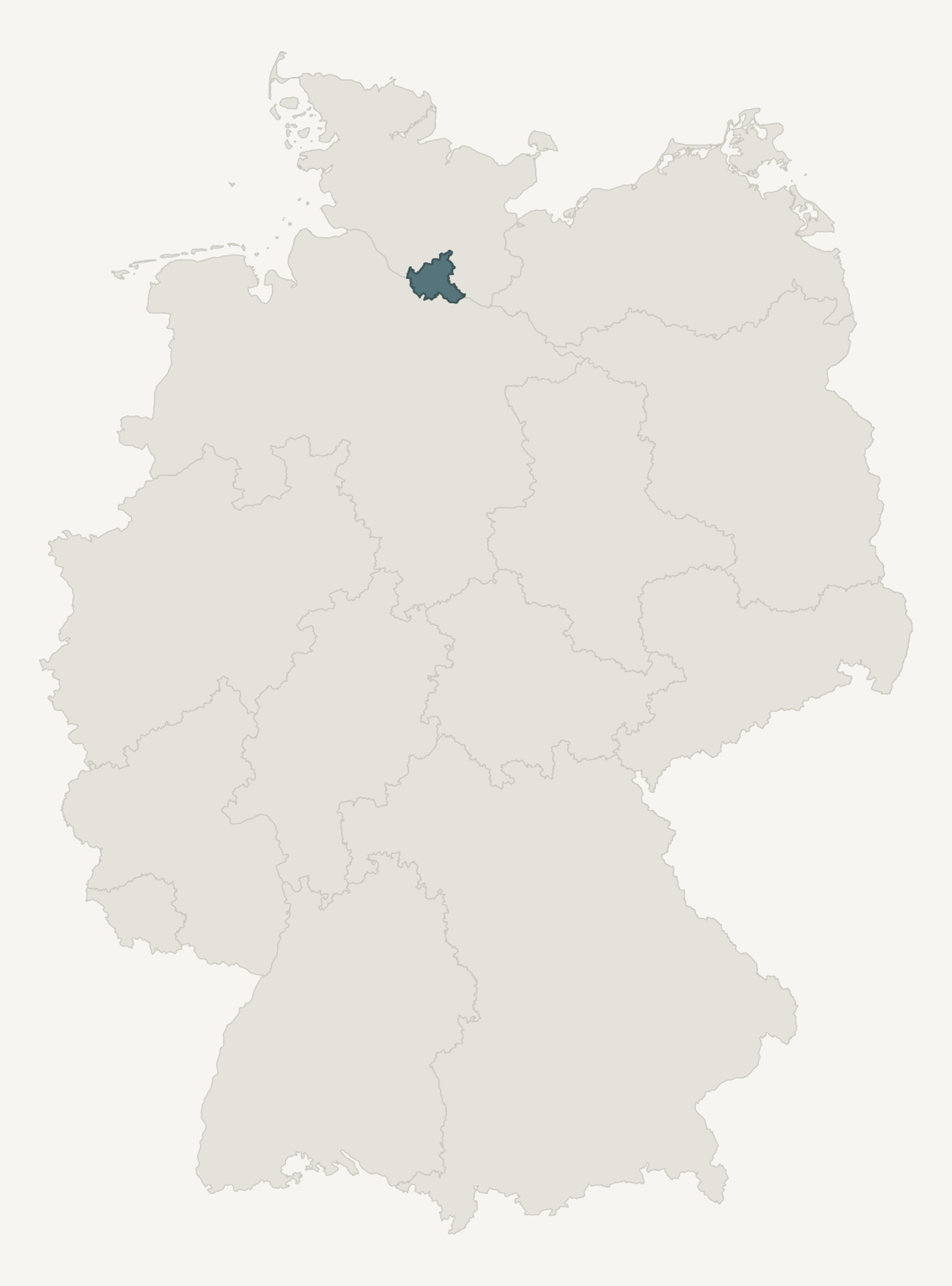 Umrisskarte von Hamburg innerhalb Deutschlands
