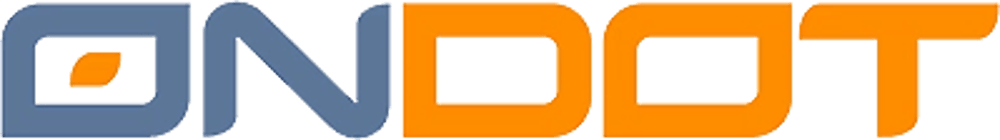 Blaues und oranges "ONDOT" Logo.