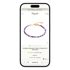 Smartphone zeigt Bergerlin Online-Shop mit Amethyst Perlen Armband und Text "Amethyst Naturstein Perlen Armband mit Verschluss", "36,00 €".