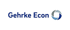 Das Logo von Gehrke Econ besteht aus dem Schriftzug "Gehrke Econ" und einem blauen Kreissymbol.