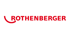 Rotes "ROTHENBERGER" Logo mit einem geschwungenen, halbkreisförmigen Element auf dunkelgrünem Hintergrund.
